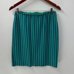 Gudrun Sjoden green and blue stripe mini skirt woman’s size small